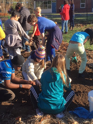5th Grade Students Tend to the Garden