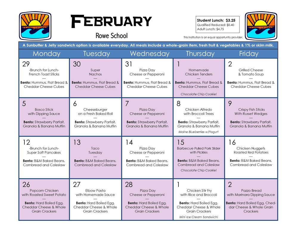 February Menu