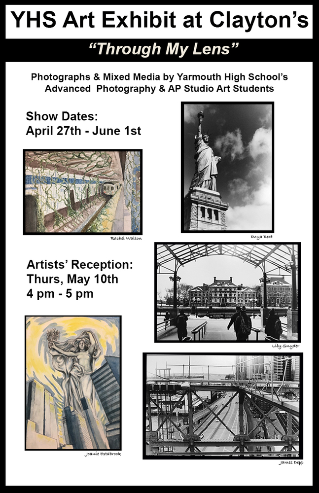 YHS Art Exhibit at Claytons - May 10th