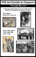 YHS Art Exhibit at Claytons - May 10th