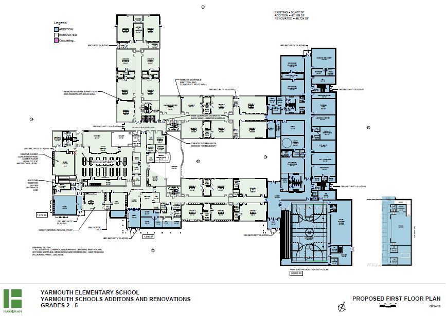 Proposed Floor Plan for Yarmouth Elementary School