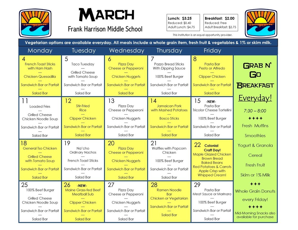 March Menu
