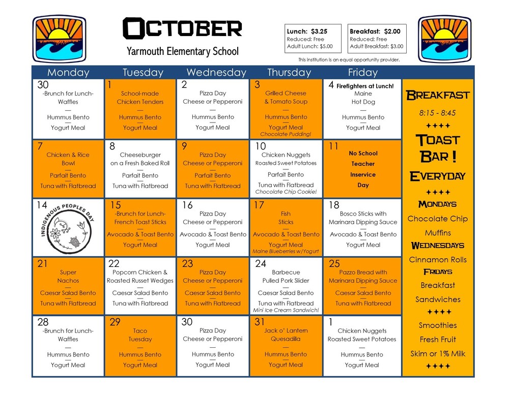 October Menu