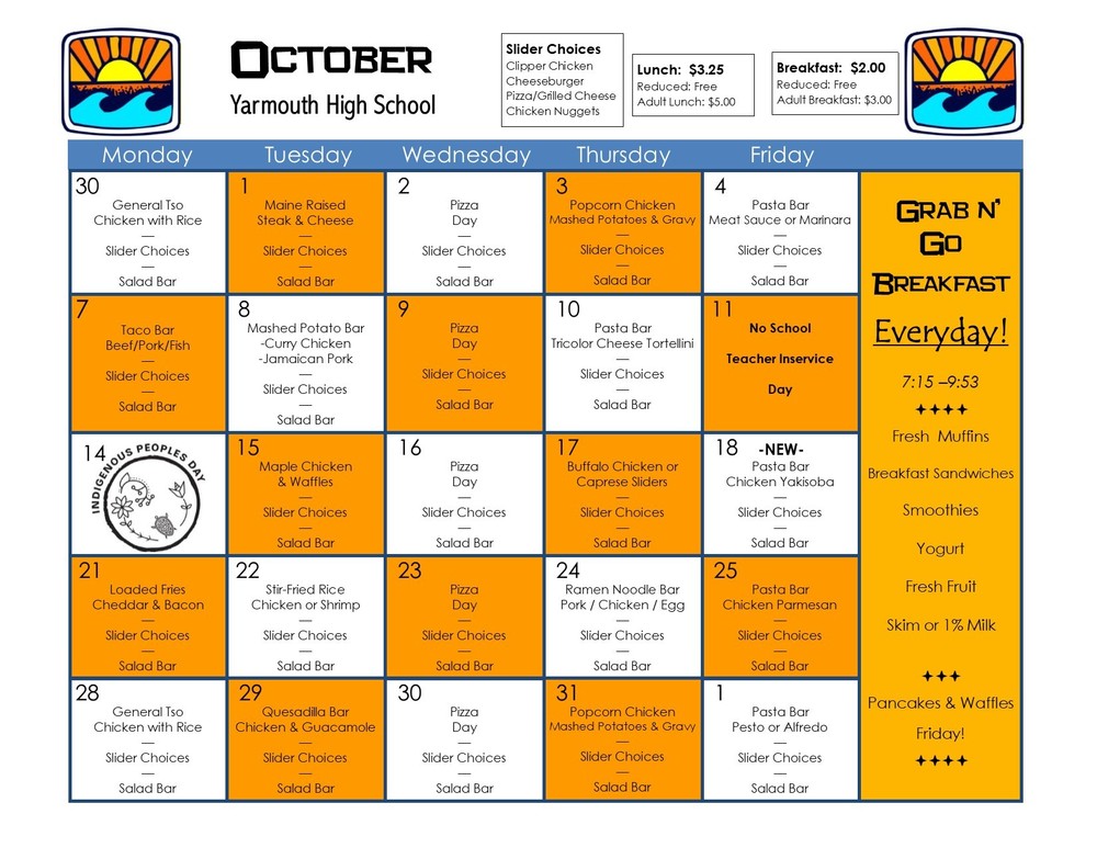 October Menu
