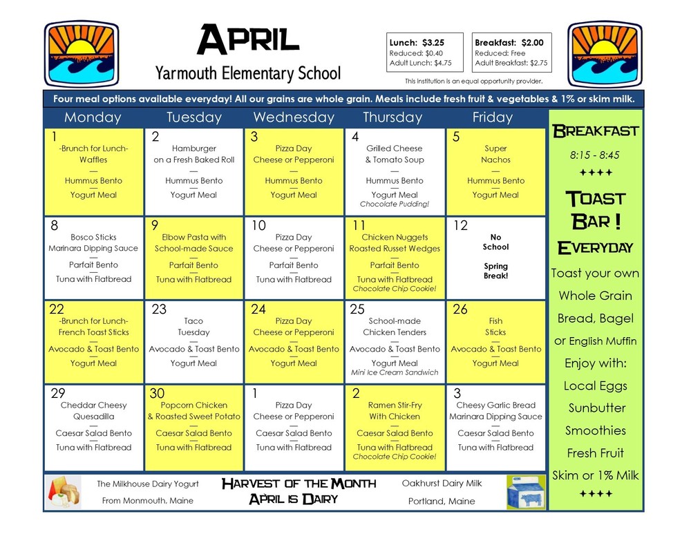 April Menu