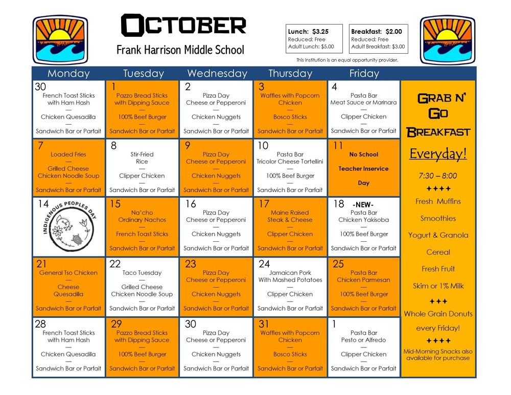 October Menu