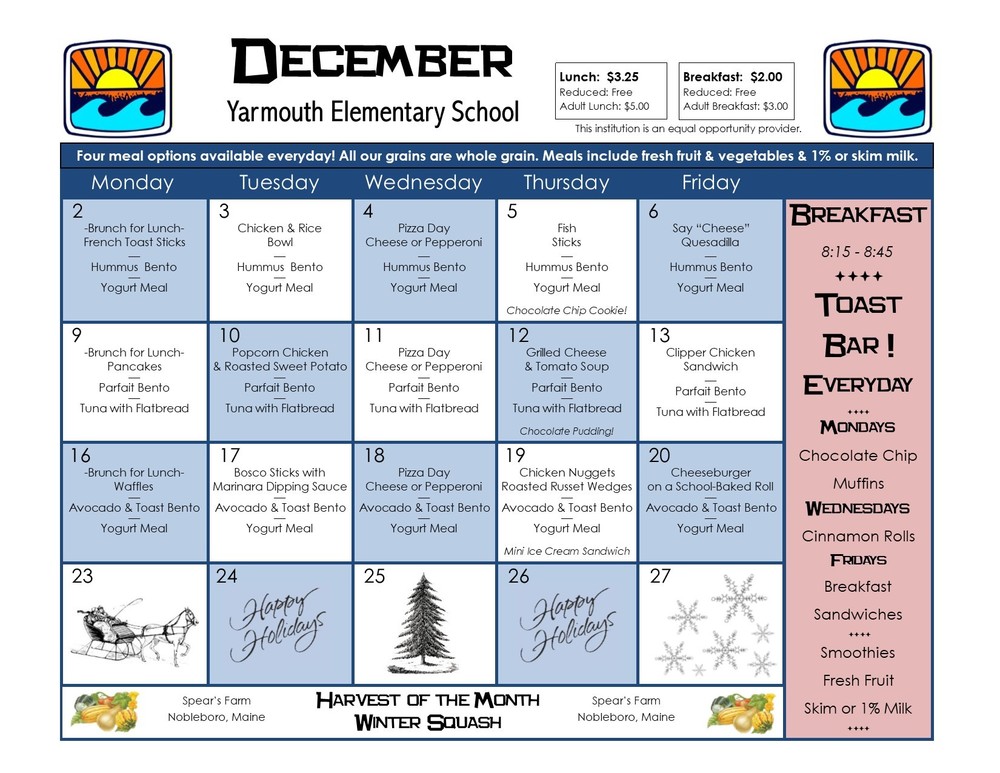 December Menu