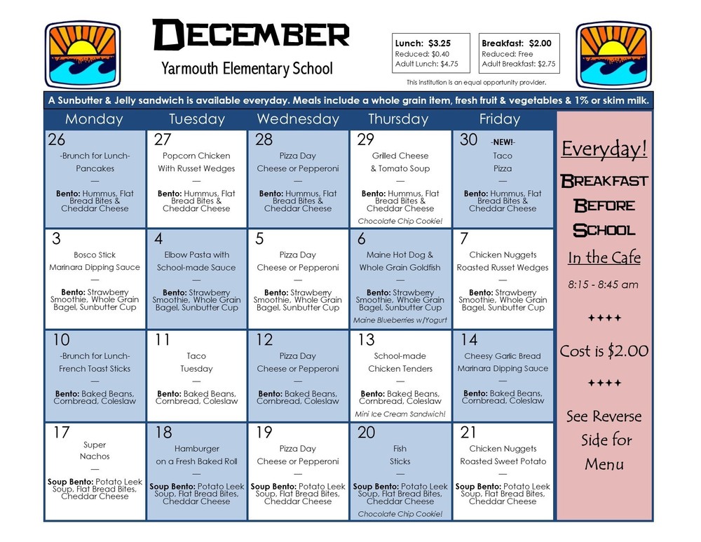 December Menu