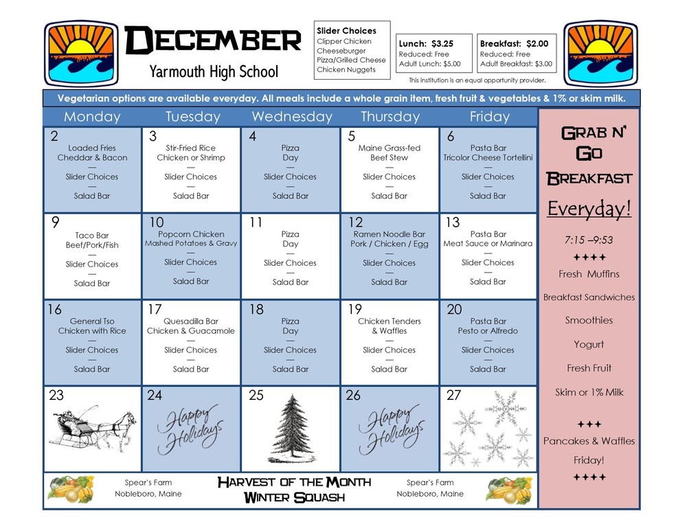 December Menu