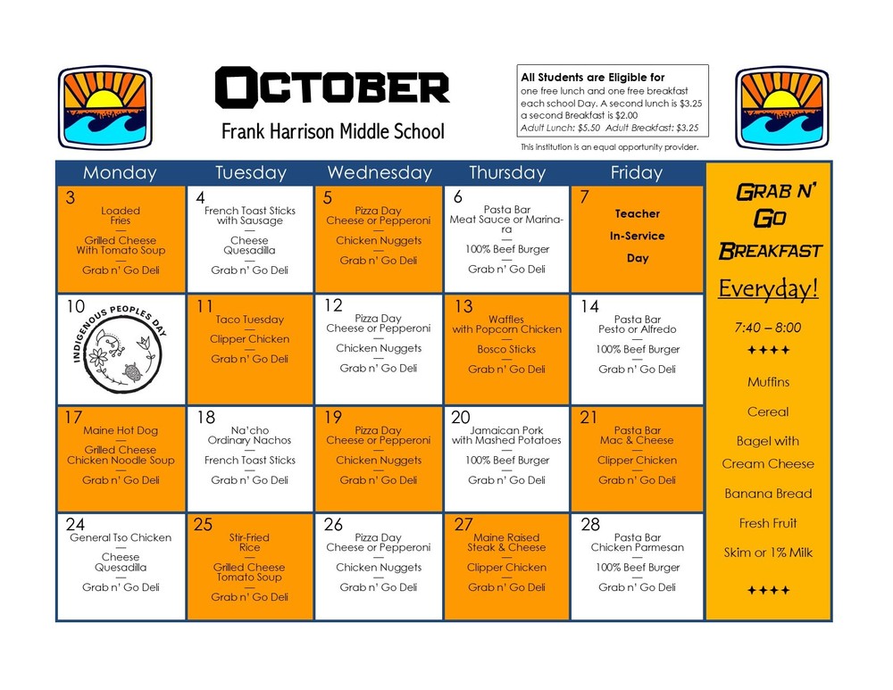 October Menu