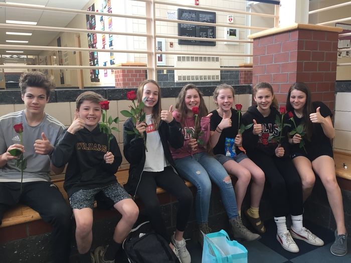 7th grade students ready to offer selfless acts of kindness