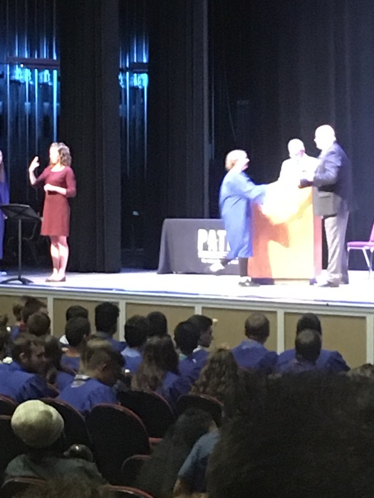 Emily receiving her diploma