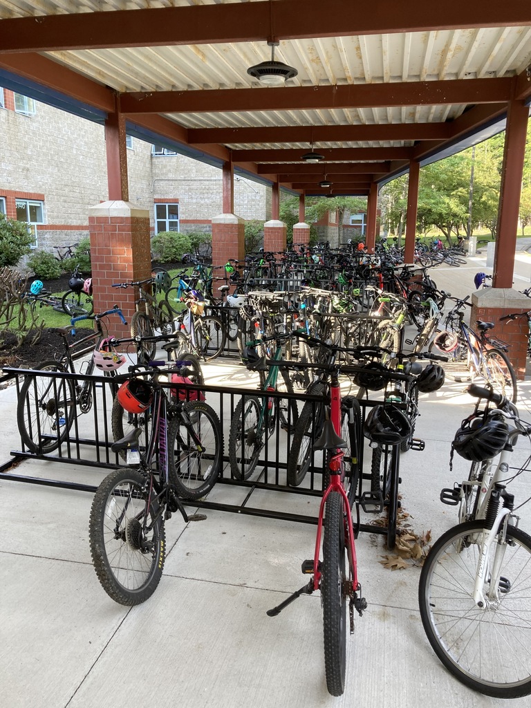 The bike racks at HMS on our first day of school.