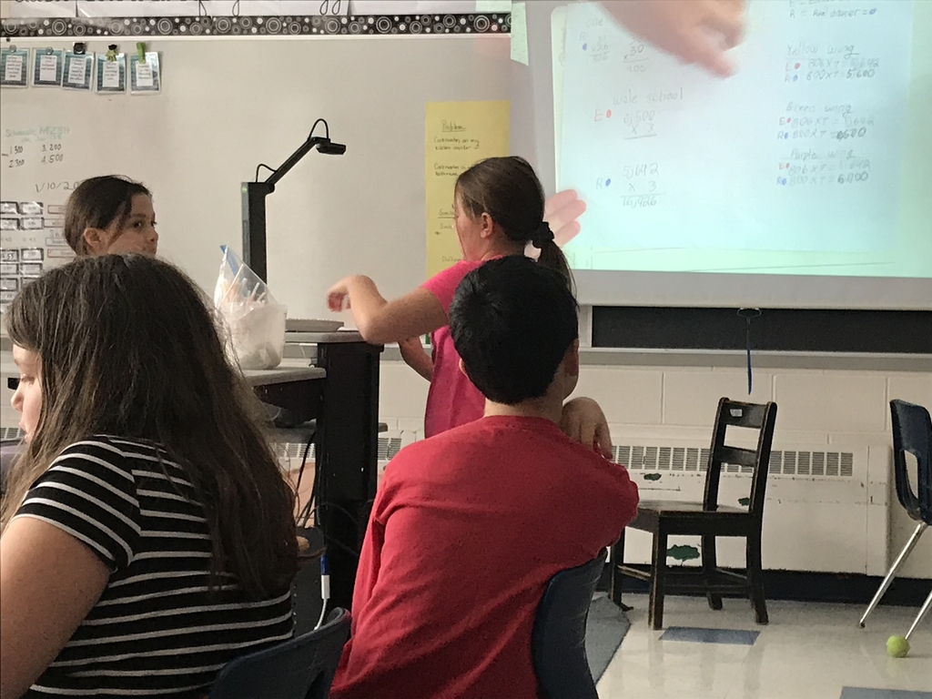Students presenting math work